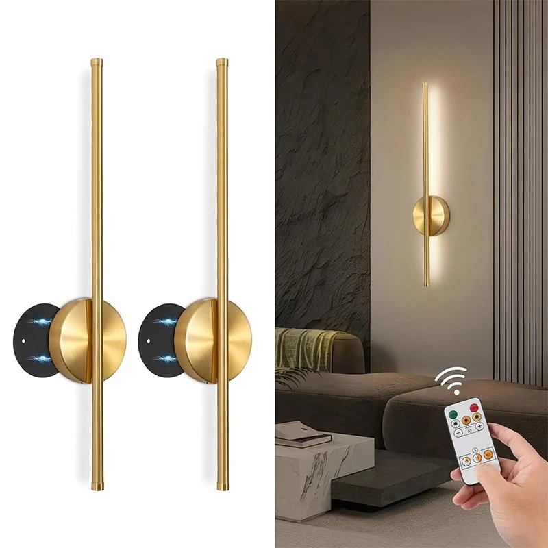 Nordic LED wiederaufladbare Wandleuchte 360° ° Verstellbarer kabelloser Fern-Touch-Schalter für Spiegelbeleuchtung, Schlafzimmer, Badezimmer, Arbeitszimmer