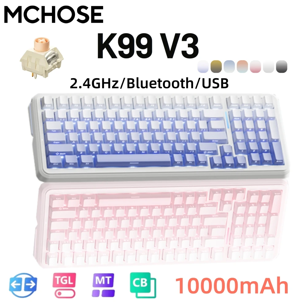 MCHOSE K99 V3 Voll-Szenario-Flaggschiff-Tastatur, Anpassbare Gaming- und Bürotastatur, RGB Tri-Mode 10000mAh Hot-Swappable Image