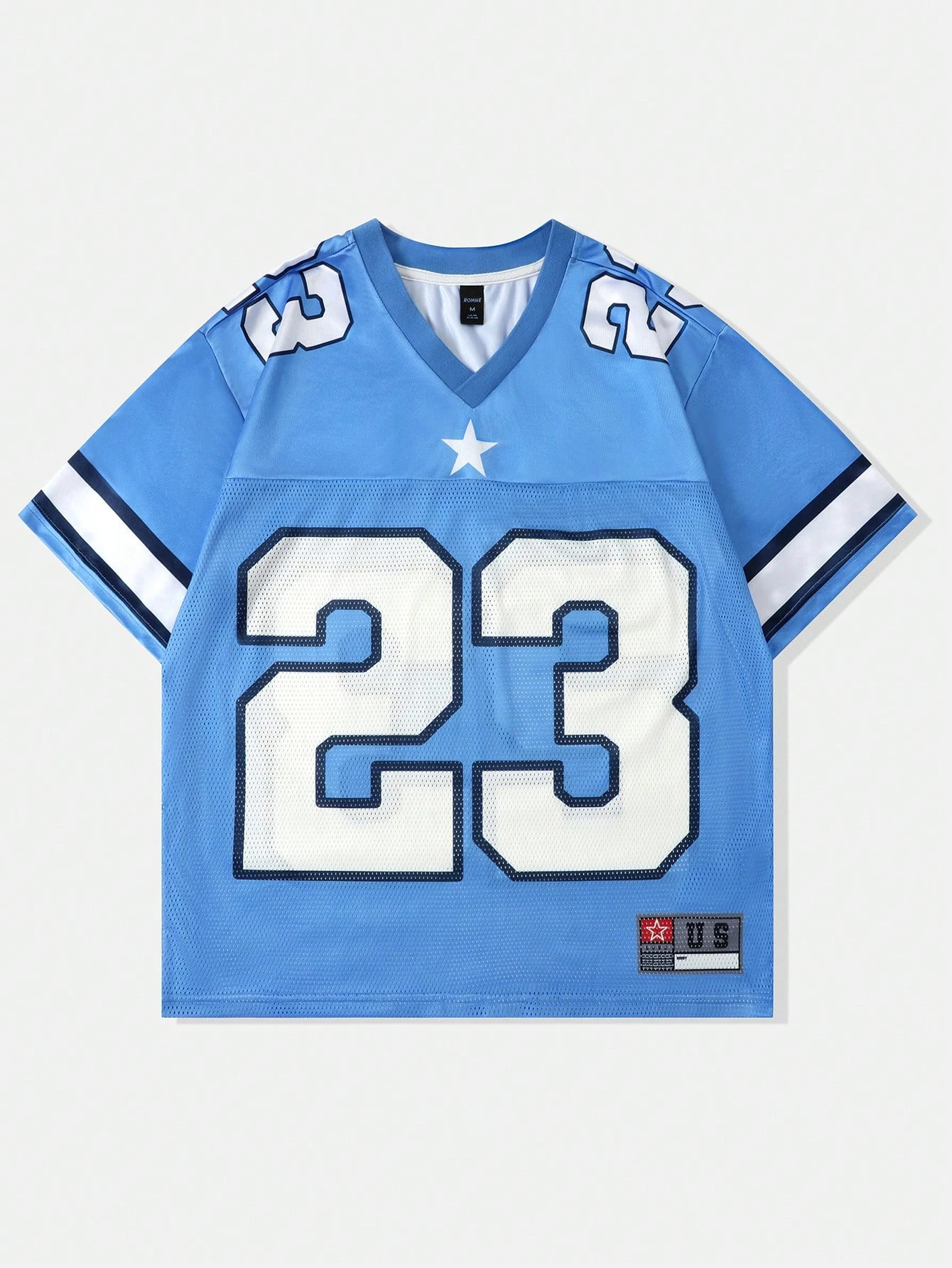 2026 Neu Heißer Damen Sommer Y2K Mode Lässiges Hemd Street Retro Hip Hop 23 Shirt V-Ausschnitt Locker Atmungsaktiv Schnelltrocknend T-Shirt