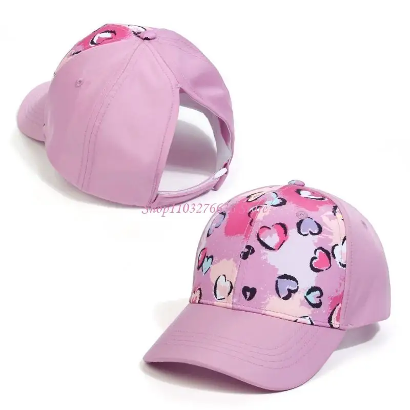 R6FD Baseballmütze für Kleinkinder, verstellbar, für Kinder, für Kinder, Sonnenschutz, weiche Krempe, Pferdeschwanz-Mütze, Image