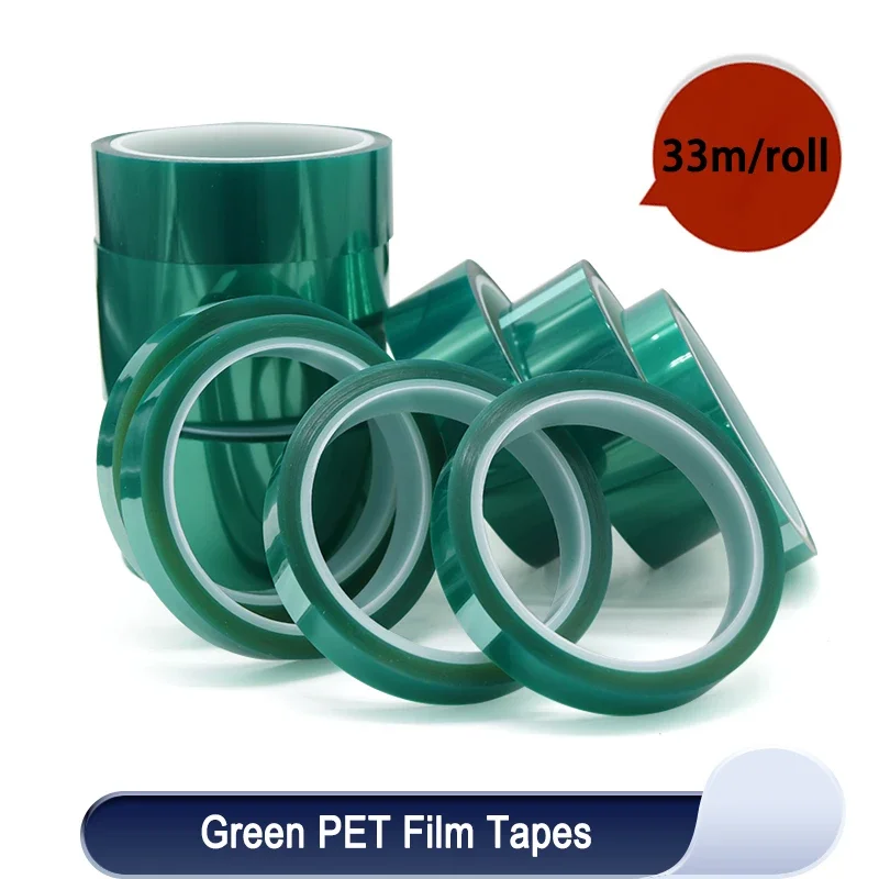 1/3/5 Stück PET-Folienband, hohe Temperatur, 3 mm ~ 100 mm, grün, hitzebeständig, PCB-Lötmittel, SMT-Beschichtung, Schild, Isolationsschutz Image