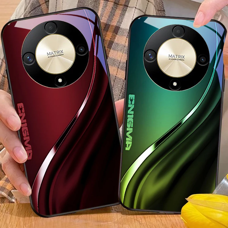 Farbverlaufsmischung grau für Honor 50 70 30 90 200 X5 X5b Plus X6 X8 4G 9 X9c Smart 30 Max Magic 4 5 Pro 7 Lite Glas-Telefonhülle Image