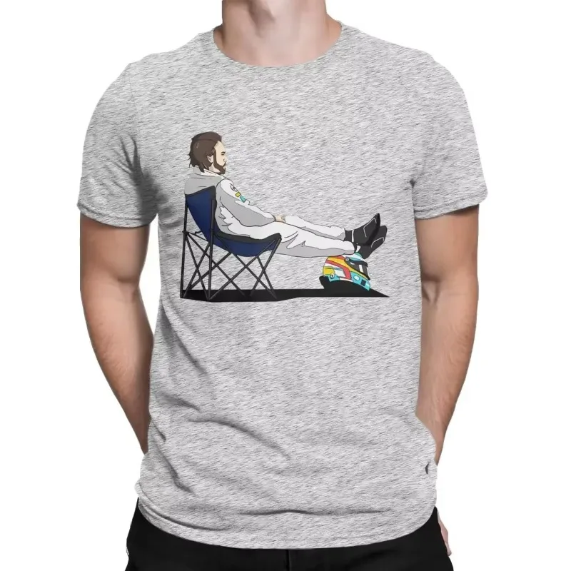 Fernando Alonso 14 Racing Spanisches Retro-T-Shirt aus Baumwolle mit Aufdruck für Herren und Damen, modisches, lässiges, lockeres T-Shirt für Herren und Damen Image