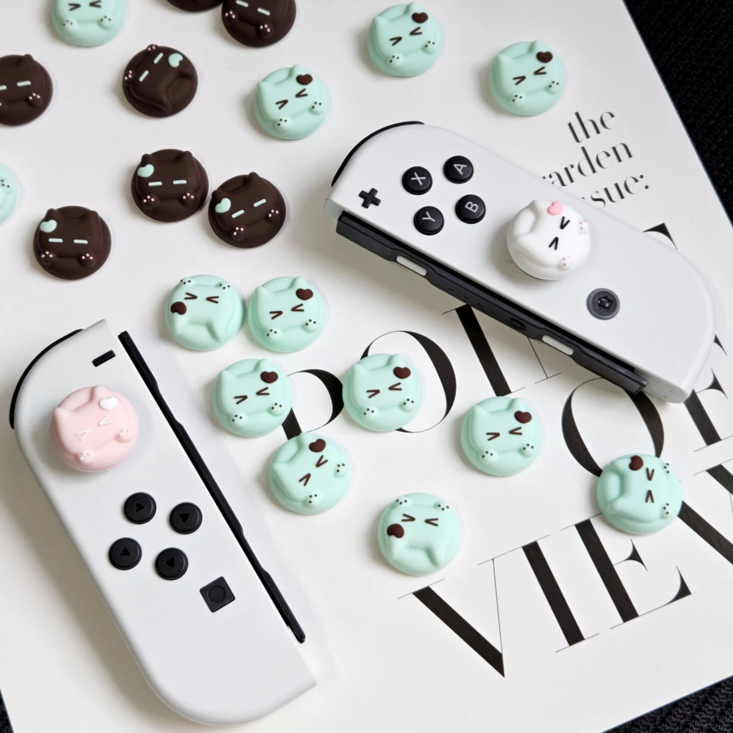 Switch/Lite/OLED Joycon Silikon-Griffkappen für Nintendo Switch 2-Zubehör, für PS5-Controller, analoge Daumengriffkappen aus Silikon Image