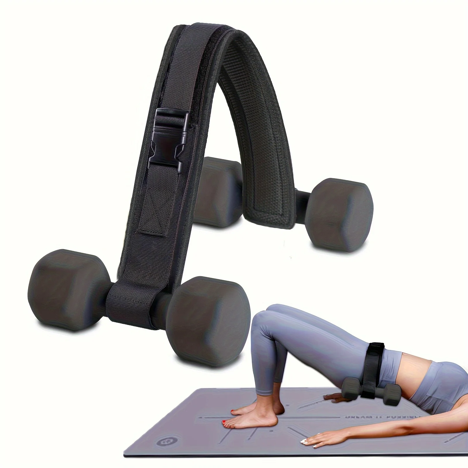 1 Stück professioneller Hüftschubgürtel – verbessert das Krafttraining, Körperübungen und Pilates mit Hanteln und Kettlebells Image