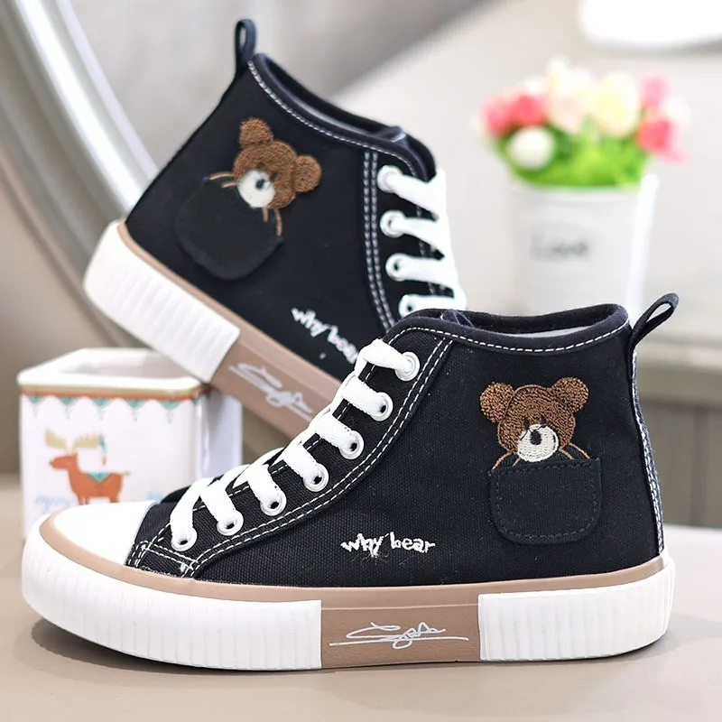 2025, frühling High Top Leinwand Turnschuhe Frauen Dicken Boden Weiße Schuhe Frauen Casual Bord Schuhe Leinwand Vulkanisieren Schuhe Weibliche