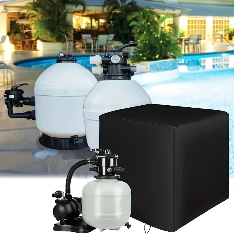 Jahresrunde Sandfilterpumpe, Poolabdeckung, robuster Zugverschluss, Allwetter-Schutz für oberirdische Pools und Spa-Systeme Image
