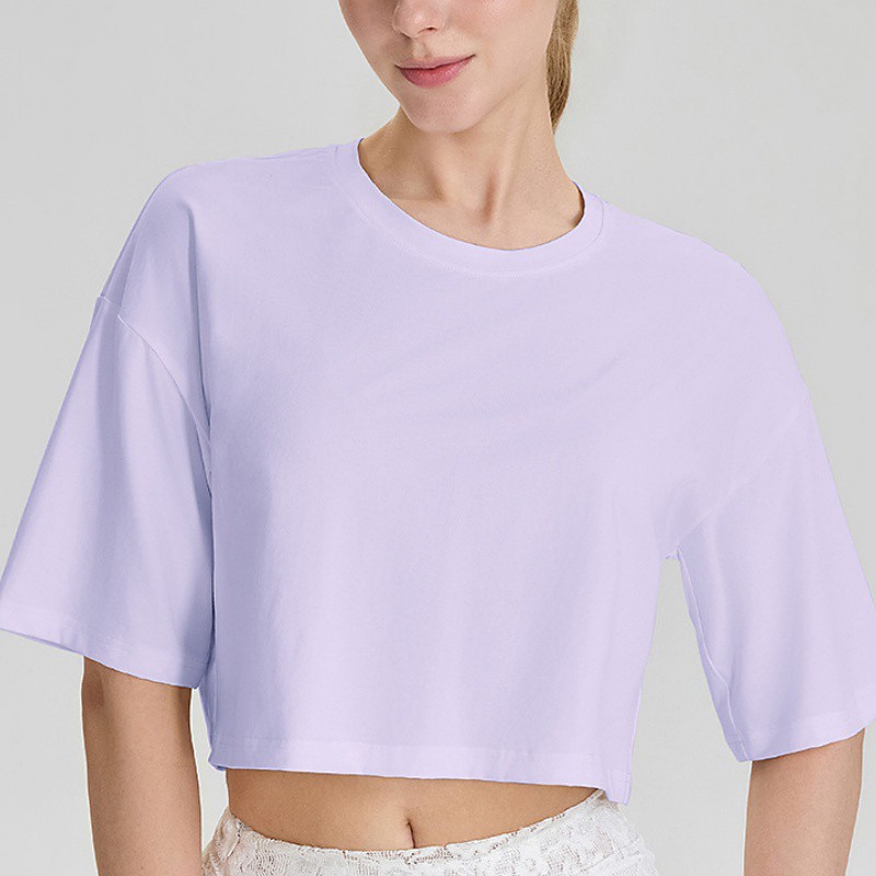 Women's pilates top Yoga Shirts Yoga Tops Crew Neck Skin Friendly Lightweight Comfortable Basic Short Sleeve Sports Solid Color Top For Gym Workout Running Fitness Activewear