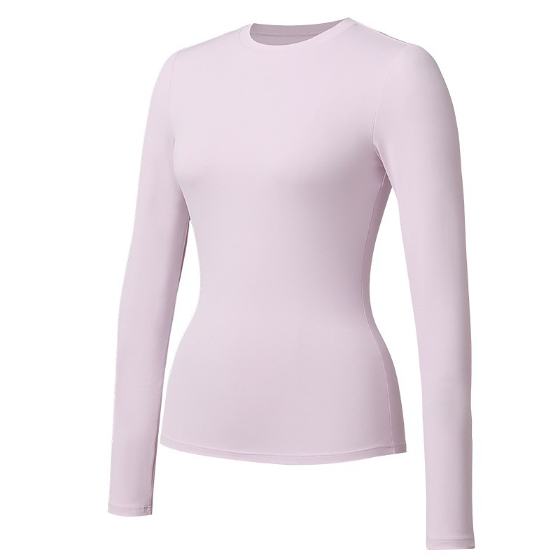 Women's pilates top Yoga Shirts Workout Tops Crew Neck Skin Friendly Lightweight Comfortable Tight Fit Long Sleeve Sports Solid Color Top For Gym Workout Running Fitness Activewear