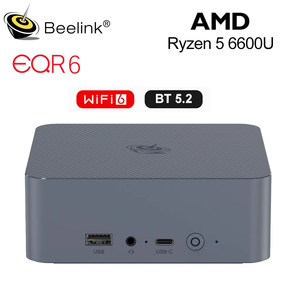 Beelink EQR7 AMD R7 7735U EQR6 R5 6600U EQR5 R5 5500U Mini PC DDR4 16G RAM 500G SSD Windows 11 WiFi6 4K 1000M Desktop Computer