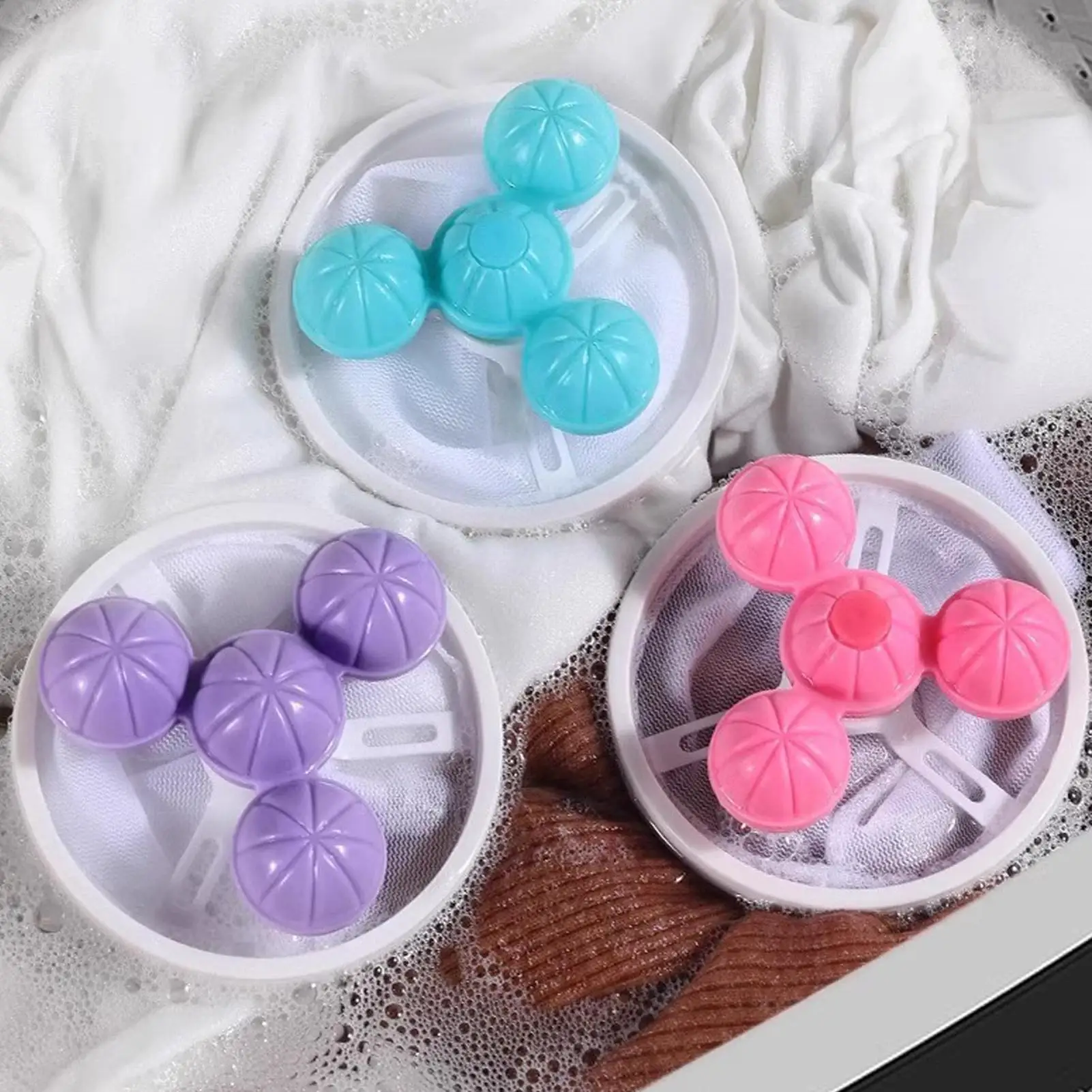 3pcs Washing Machine Filter Net for Pet Hair Remover Laundry Cleaning Tool Floating Filtering Mesh Washing Machine Lint Catcher