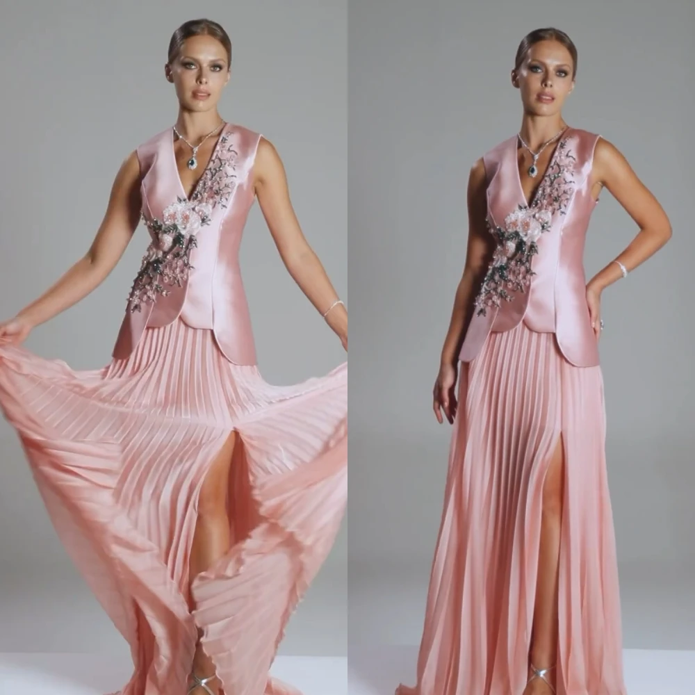 Customized Jiayigong Sparkle Exquisite Fashion V-neck A-line Evening es Embroidery Paillette S Custom