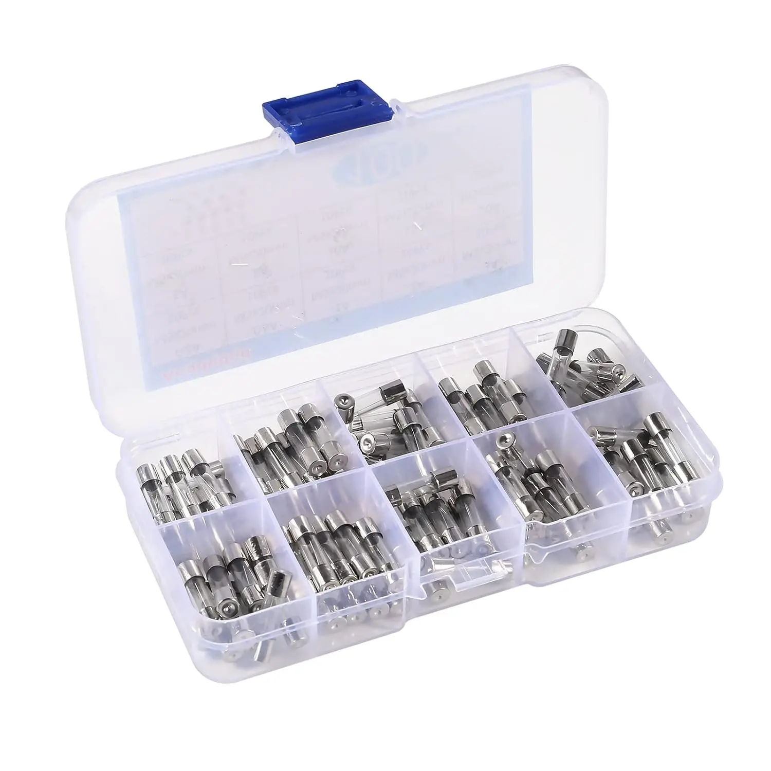 100PCS /72pcs Car Fast-Blow Glass Tube Fuses 0.2-20A 0.5-30A Quick Blow Car Glass Tube Fuses Assorted Kit for Car Light Inflator