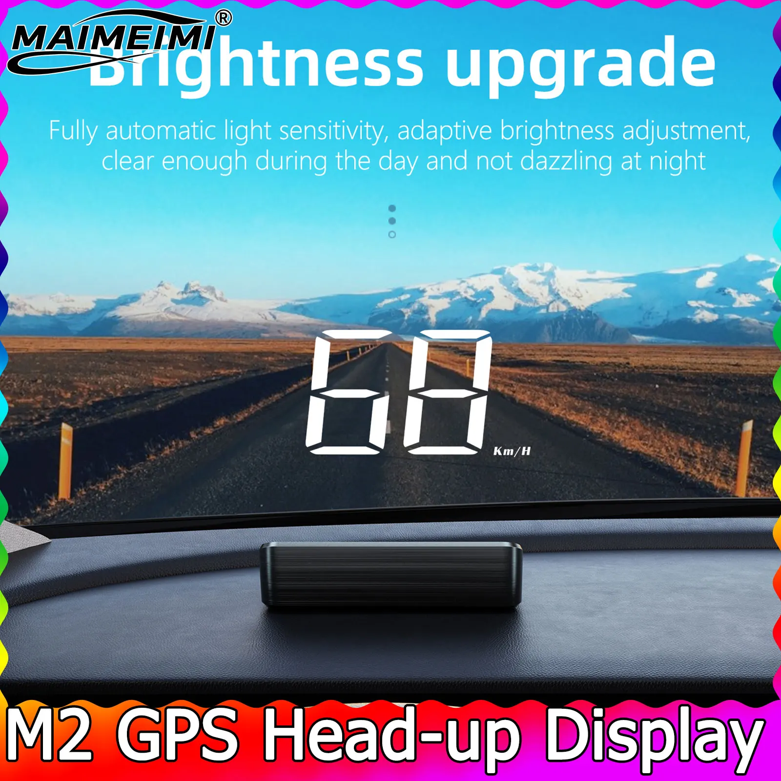 Head Up Display M2 GPS HUD Car Universal Speedometer KMH USB Cable Plug & Play GPS & Beidou Dual Satellite System