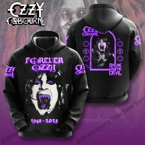 Men Hoodies Ozzy Osbourne Band 3d Print Hoodie Men Women Fashion Hoodie Sweatshirt Rock Sweats Men Clothes Unisex Apparel Street