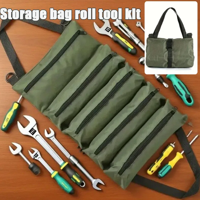 Sac à outils en tissu Oxford à plusieurs poches, 1 à 4 pièces, pochette de rangement d'outils portable, pochette de rangement d'outils robuste, pochette à outils portative