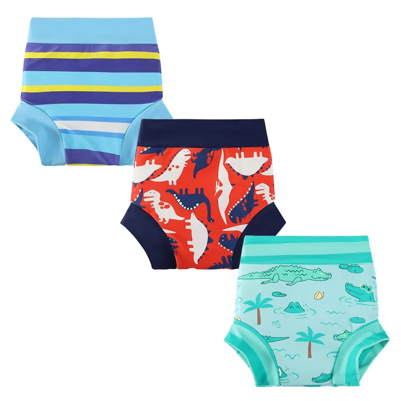 Couche de natation imperméable pour nouveau-né, taille haute, lavable, résistant au soleil, vêtements de bain pour bébé