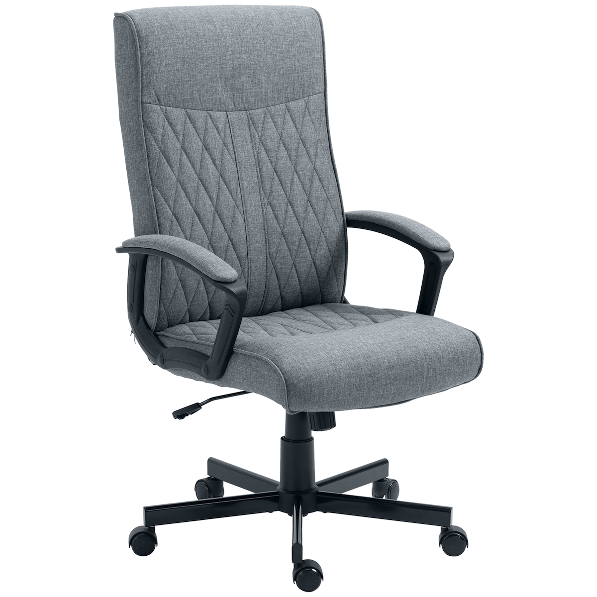 Vinsetto Bürostuhl mit hoher Rückenlehne – Höhenverstellbar und mit Kippfunktion – 65 x 72 x 102–112,5 cm – Dunkelgrau Image