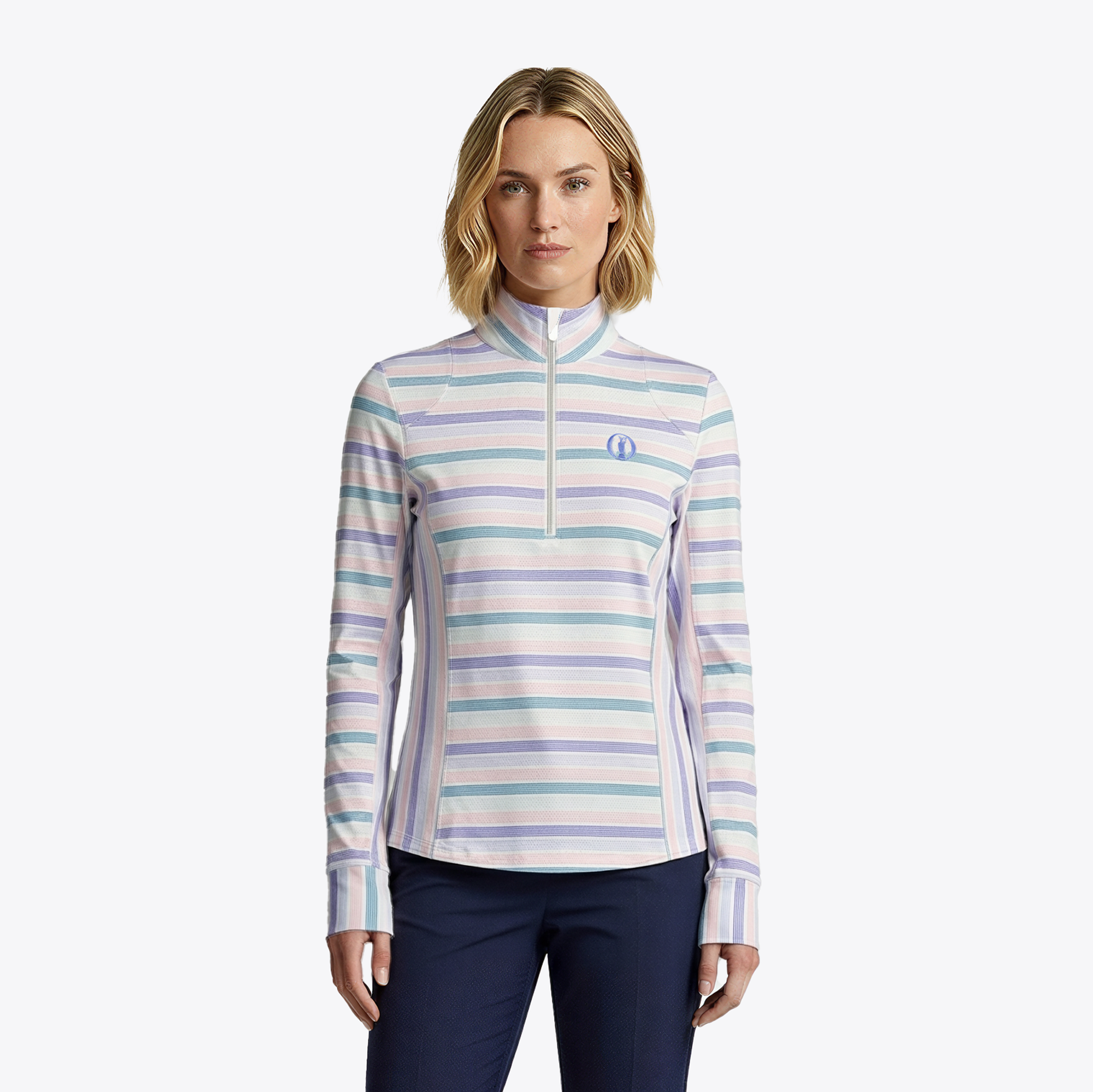 The Open Zero Restriction Renae 1/4 Reißverschluss Midlayer - Streifen - Damen