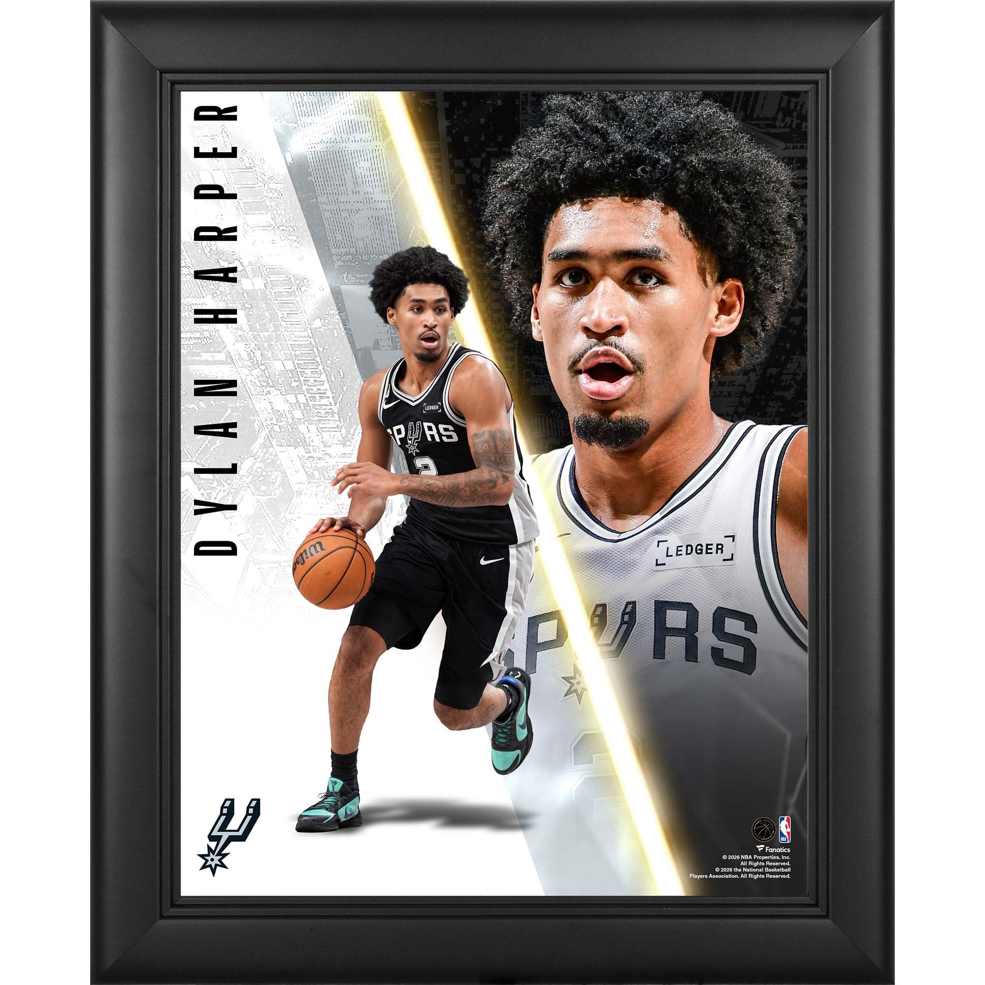 Collage encadré de Dylan Harper, San Antonio Spurs, 33 x 41 cm (13 x 16 pouces), collection Radiance - No Gender Taille: No Size - NBA Store FR