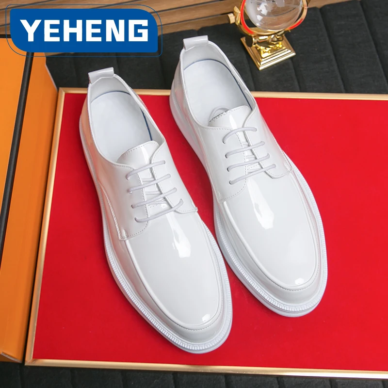 Weiß Klassische Büro Männer Schuhe Hochzeit Männer Formale Schuhe Luxus Mode Bräutigam Hochzeit Schuhe Männer Oxford Schuhe Kleid Leder Schuhe