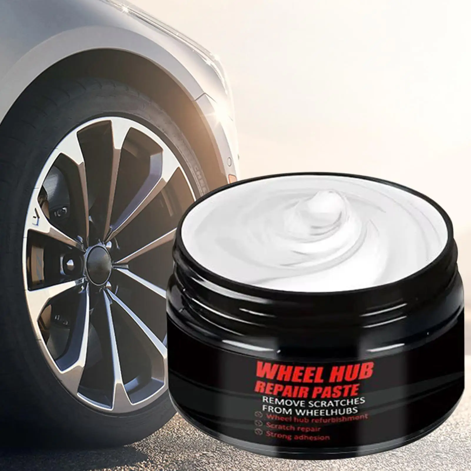 Radkratzer-Reparaturset, 50 g, Radkratzer-Entfernungspaste, Swirl-Entferner mit Schwamm für LKW, Fahrzeuge, Wohnmobile, Autos Image