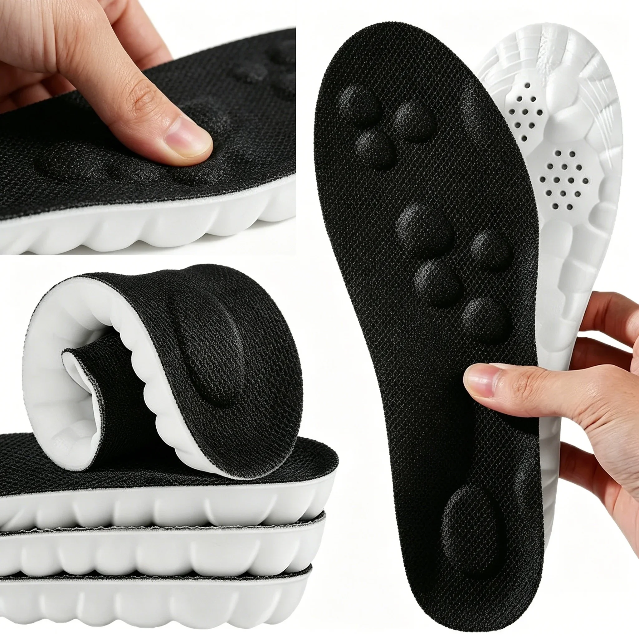 Latex Sport-Einlegesohlen Weiche Hochelastische Schuhpolster Orthopädische Atmungsaktive Deodorierende Kissen Stoßdämpfende Gewölbestütze Einlegesohle Image