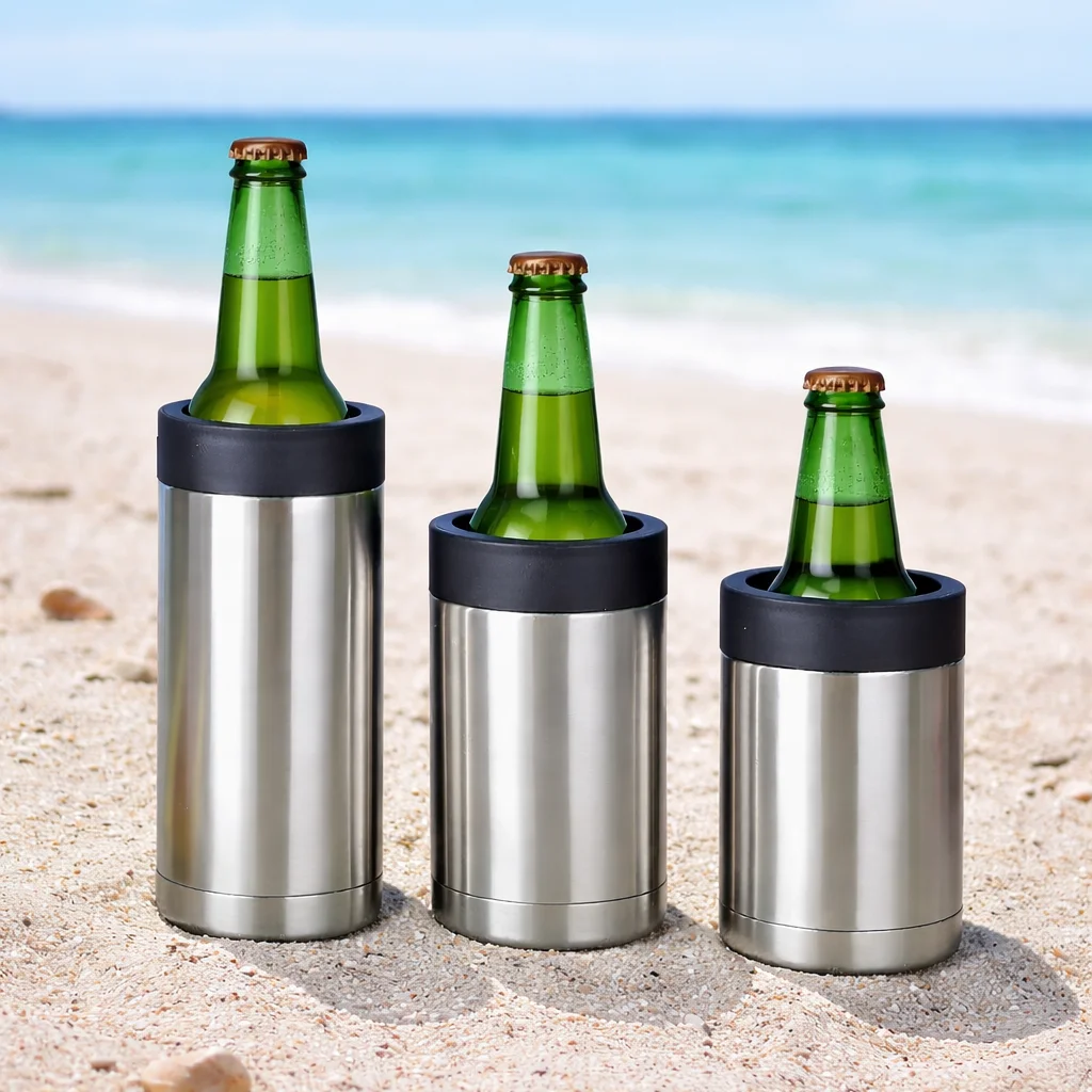 12oz 14oz 17oz Doppelwandige Edelstahl-Bierdosenkühler für Dosen und Flaschen, Hält Bier Kalt, Vakuum-Doppelt Isolierte Dosenkühler Image