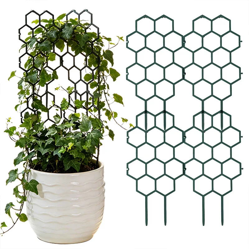 Wabenförmiges Pflanzengestell Rostfreie Kletterstütze für Topfpflanzen Blumen Innen- und Außenbereich Klettergerüst Gartendekoration Image