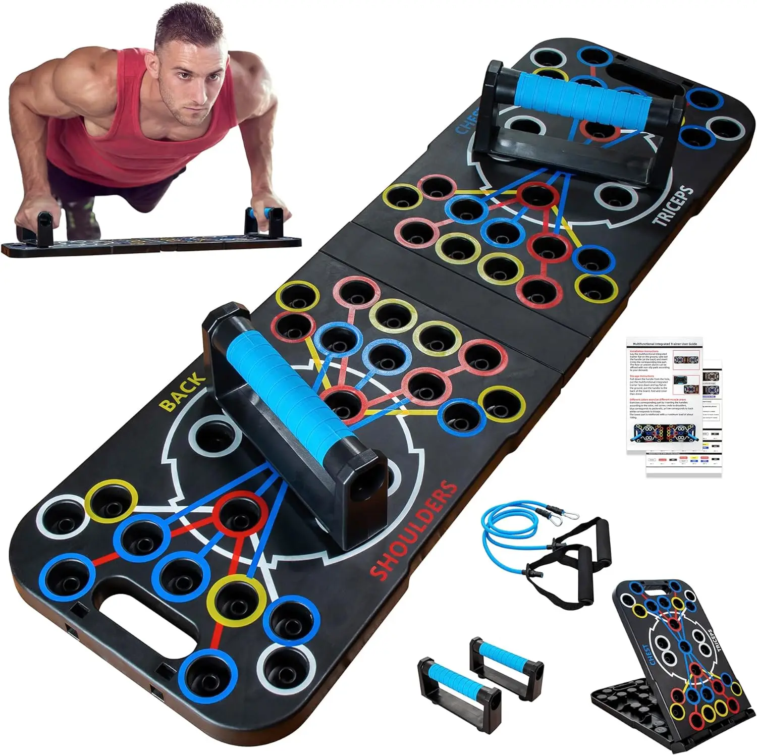 Multifunktionales Push-up-Trainingsboard für Brust- und Bauchmuskeltraining, Fitnessgerät für den Haushalt für Männer und Frauen Image
