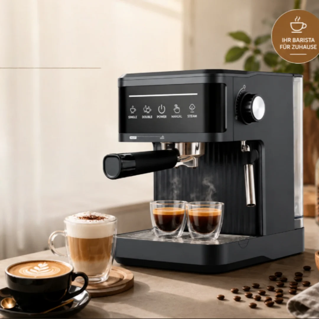 20 Bar Espresso Maschine mit Milchaufschäumer Touchscreen 1,8L Wassertank Kaffeemaschine für Latte Cappuccino Image