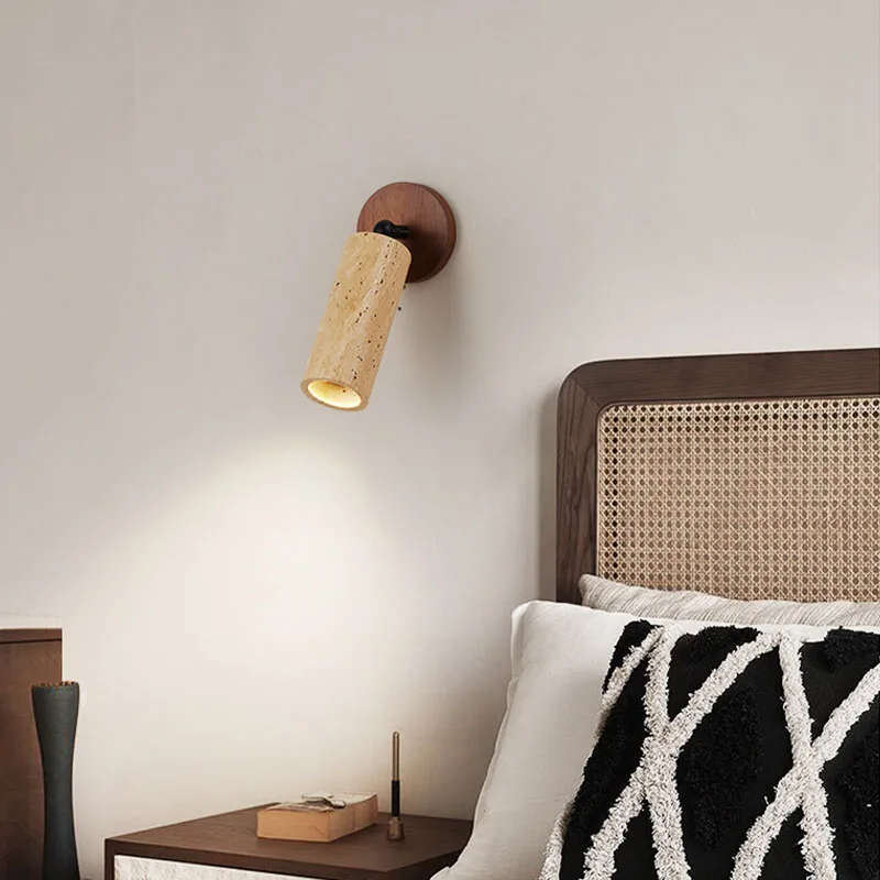 Einfache Schlafzimmer Bett Wandlampe Designer japanische Wabi-Sabi Holz Treppe Korridor Homestay Huangdong Stein Wandlampe