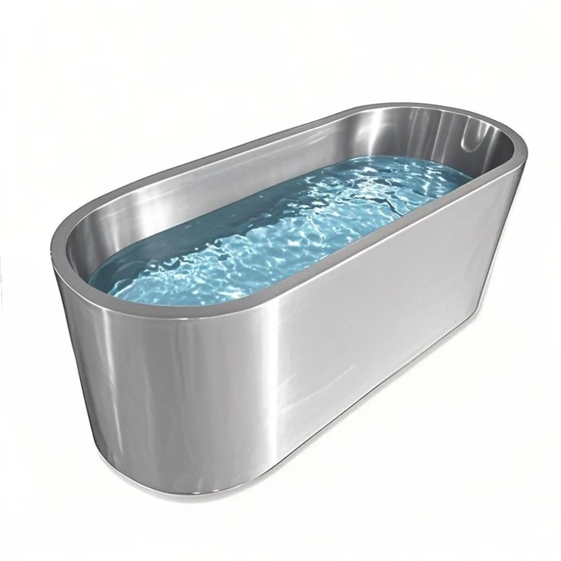 Neues Eisbad aus Edelstahl 304, langlebiges Outdoor-Sport-Erholungs-Eisbad aus Edelstahl mit Logo, bedrucktes Kaltstopfenbad Image