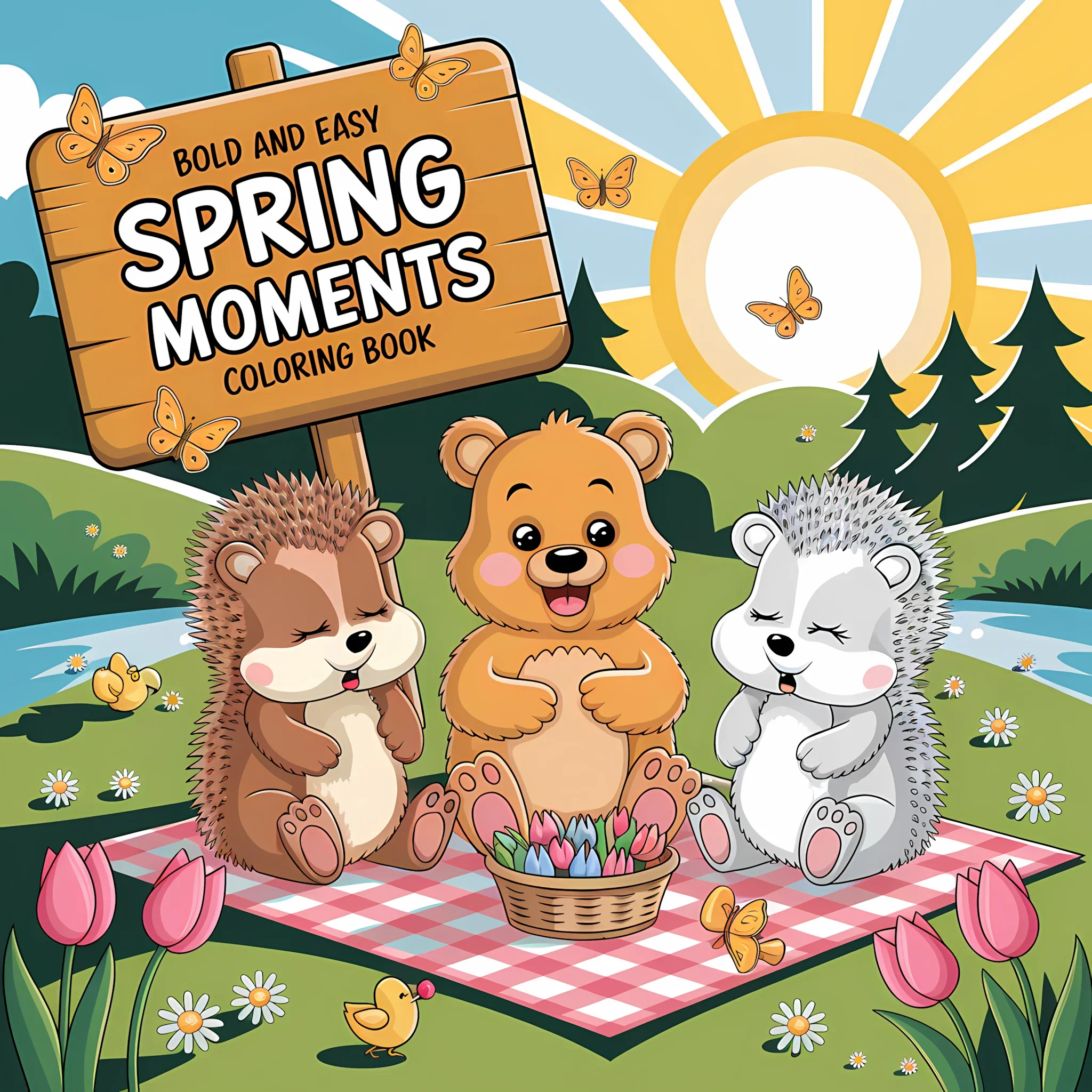 Spring Moments Malbuch für Erwachsene, Malbuch, Geburtstagsgeschenk, Schulanfangsbedarf, süßes Zeichenbuch für Erwachsene Image