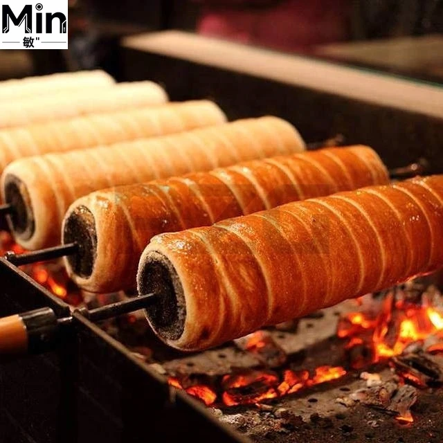 110V/220V Edelstahl-Kaminbratengrill Kurtos Kalacs Maschine Eiswaffel-Rollengrill Waffeleisen Image