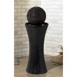 Dark Sphere 35 1/2" High LED Pillar Bubbler Fountain