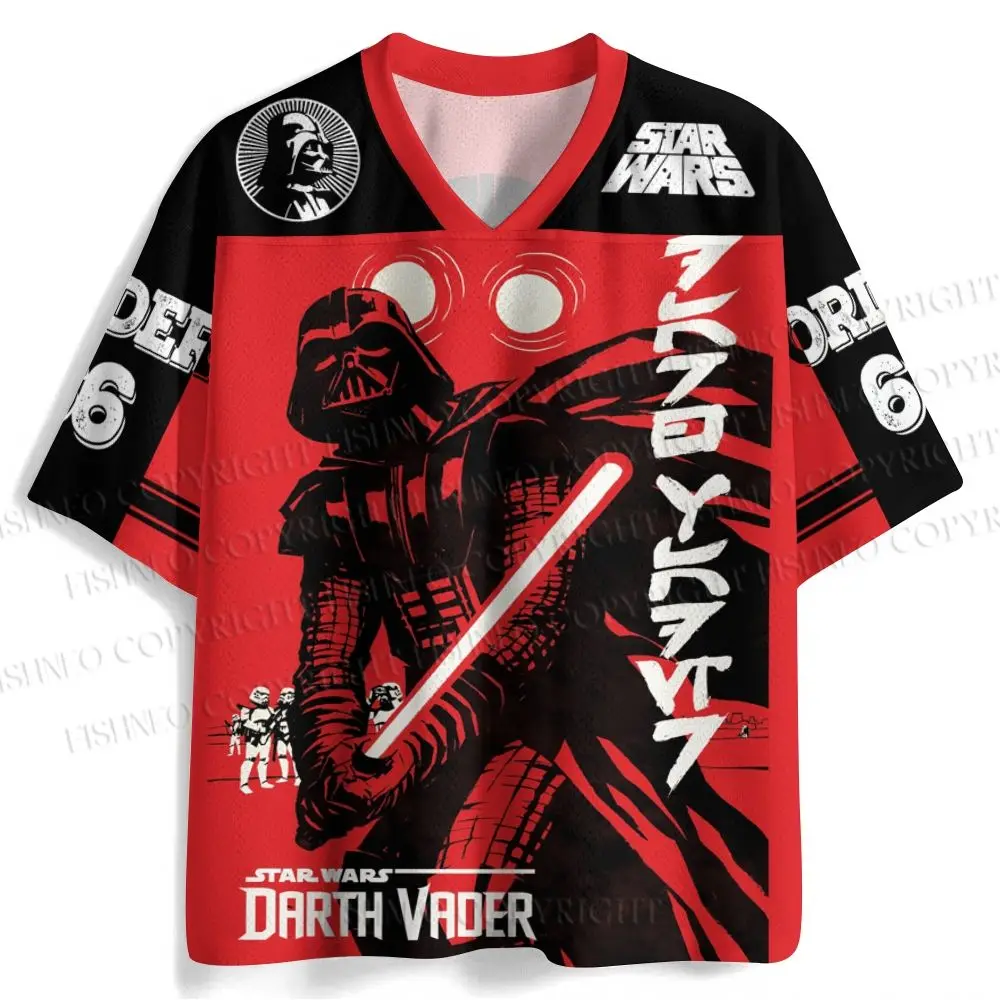 2026 Neuer Star Wars Film Sport-Mode Erwachsenen- und Kinder-Kurzarmshirt mit V-Ausschnitt im Street Gothic Stil Horror-Fans Geschenk Image