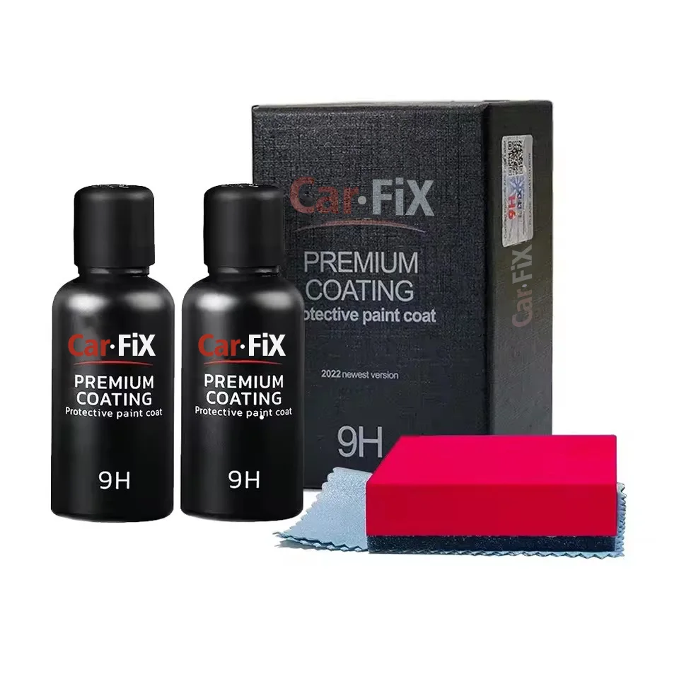 Auto-Keramikbeschichtungs-Set 2-teilig 30ml Verbesserte 9H Polierflüssigkeit Kristall-Set Hochdichte Superhydrophobe Glasbeschichtung für Autos Image