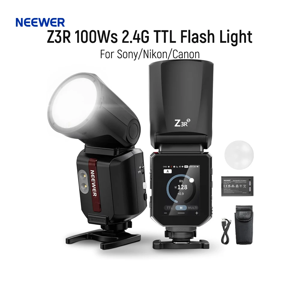 NEEWER Z3R 100Ws 2.4G TTL-Blitzgerät mit rundem Kopf für Sony/Canon/Nikon Kameras mit Touchscreen, 1/8000s HSS Image