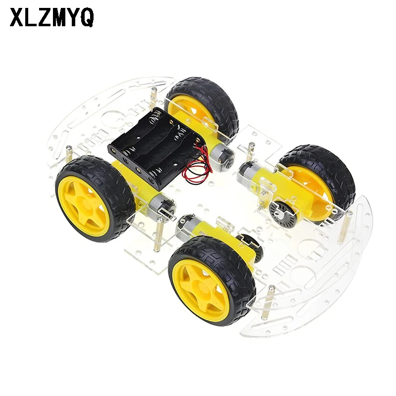 For Arduino Smart Car DIY Kit 4WD Smart Robot Car Chassis Kits Car With Speed Encoder and Battery Box Diy Electronic Kit