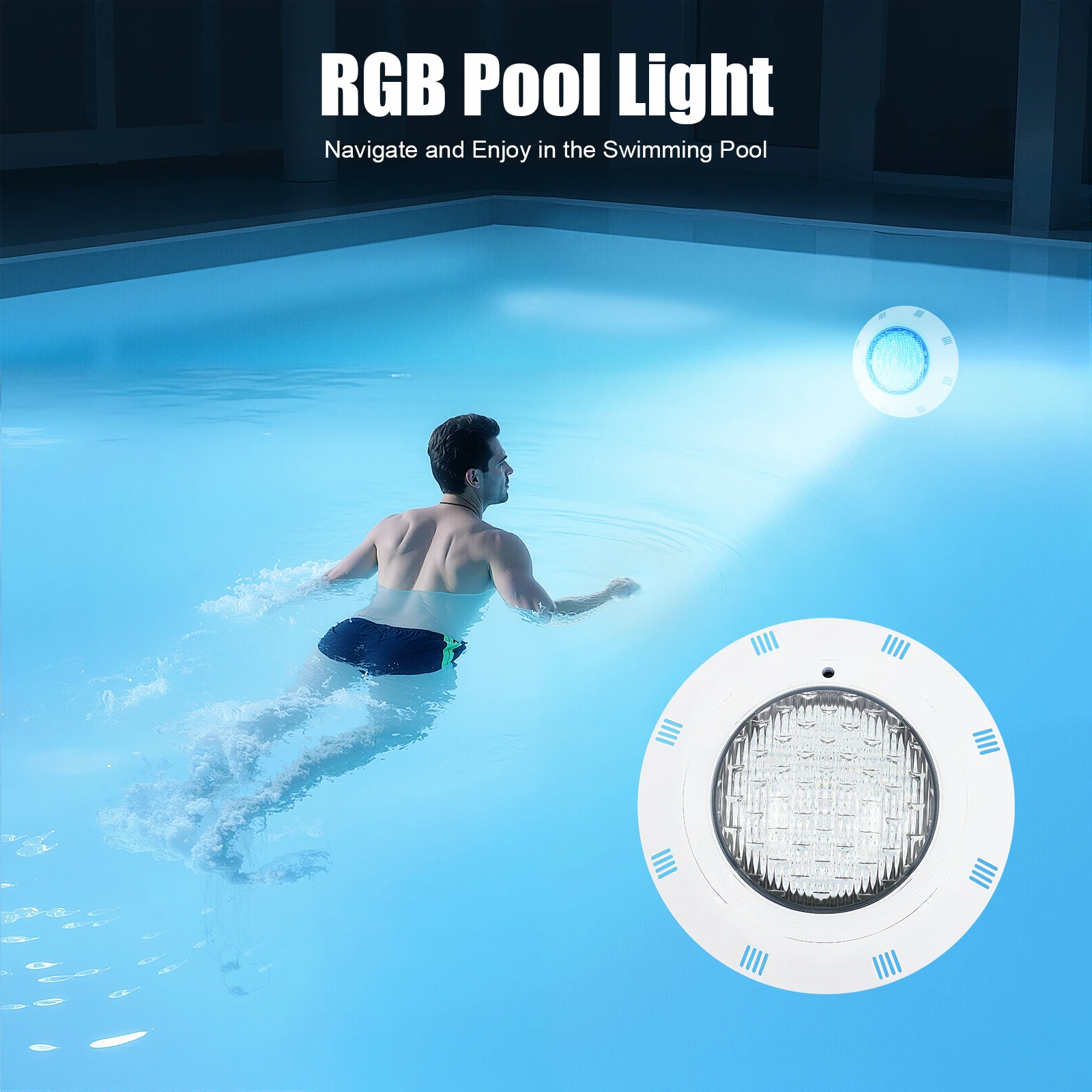 Lumière de piscine RGB, lumières de piscine, lumière LED sous-marine 36W, lampe de piscine submersible étanche IP68 avec télécommande pour piscine extérieure