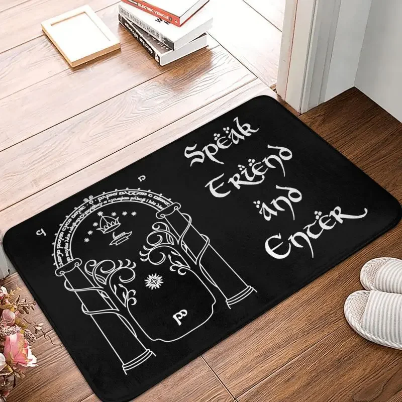 Speak Friend And Enter Doormat Non-Slip Bathroom Kitchen Mat Garden Garage Door Floor Entrance Carpet Rug