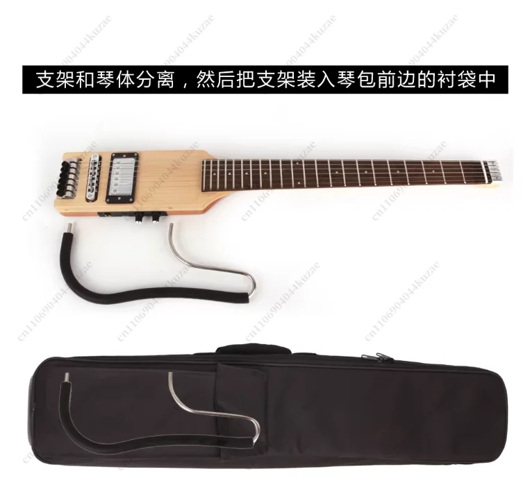26-Zoll-Ultrakurze, zusammenklappbare, leise Gitarre, elektrische Box, Anfängereingang, tragbar, für Reisen, Folk, klassisch, ohne Kopf Image