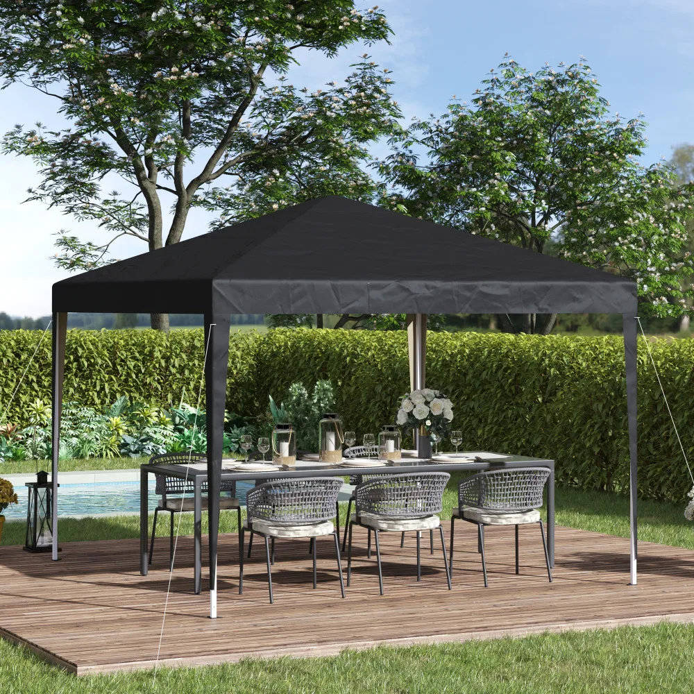 Gazebos 3x3m, imperméables, stables, résistants à l'hiver, pavillon pliant pop-up, protection UV, tente de fête pliable, tente de jardin avec sac, pavillon de jardin pour le camping et le jardin, noir