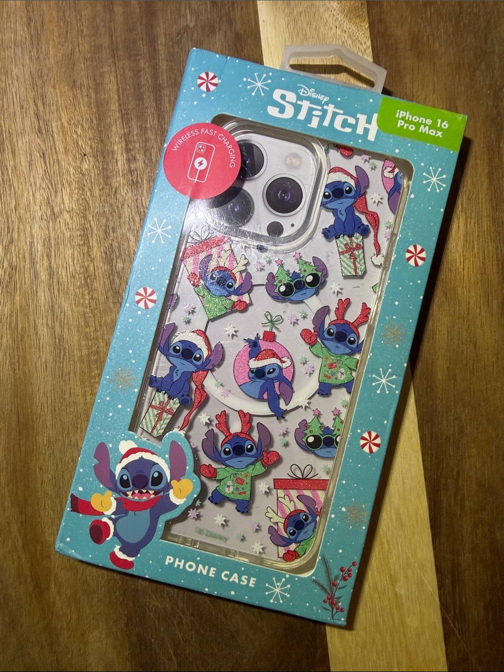 Disney Cell Phones & Accessories | Disney Stitch Holiday Clear Phone Case For Iphone 16 Pro Max - Clear Case | Color: Blue/Red | Size: Os