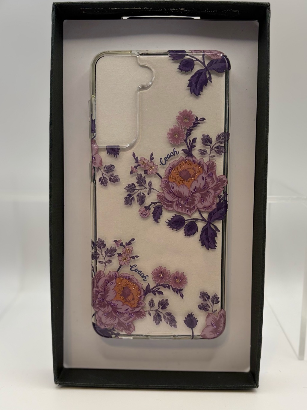 Coach Cell Phones & Accessories | Galaxy S21 & S21 5g Coach Clear Floral Phone Case With Purple And Gold Flowers | Color: Orange/Purple | Size: Os