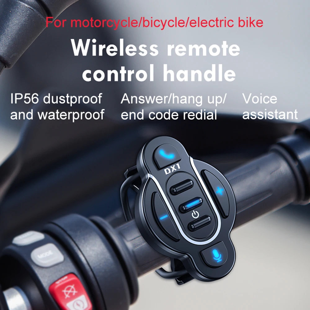 Universal Smart Bluetooth 5.4 Fernbedienung Wasserdicht Wireless Media Controller für Helm Kopfhörer Motorrad Fahrrad Lenker Image