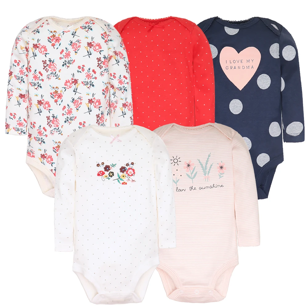 Baby Mädchen Kleidung 5 Teile/los Körper Anzug 2023 Frühling Sommer Kleinkind Jungen Strampler Cartoon Neugeborenen Outfits Infant Kleidung Set Baumwolle Image