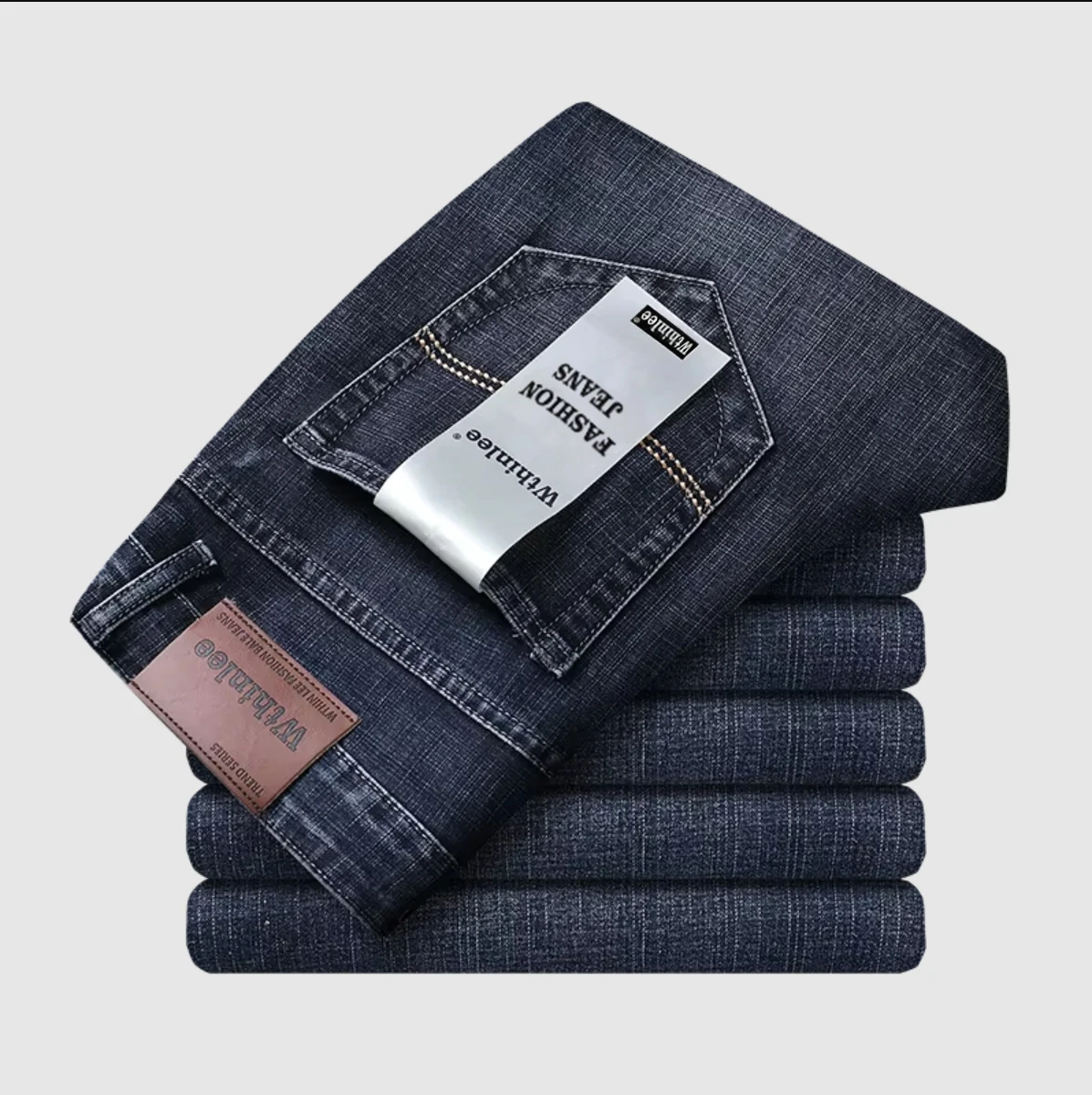Neue Business-Herren jeans lässig gerade Stretch-Mode klassische blaue schwarze Arbeits-Jeans-Hose Herren-Marke, Größe 32-38