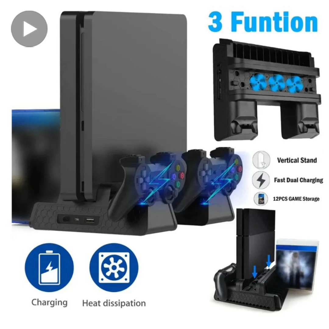Stand Fan For Support Sony Play Station PS4 Pro Slim Console Playstation PS 4 Game Controller Cooler Accessories Cooling Control